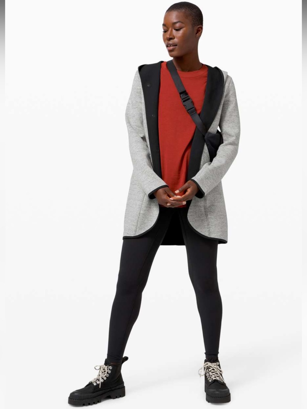 Lululemon Urban Horizons Reversible Jacket Womens Size Medium Black Gray Spacer
